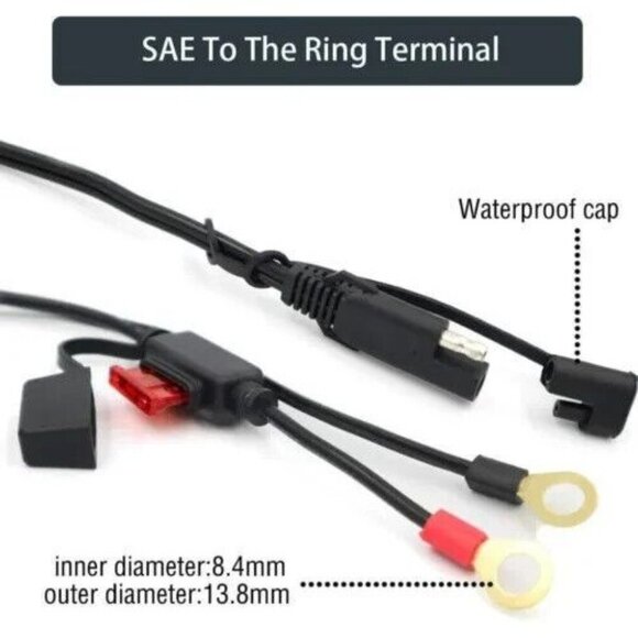 10X / Lot of Ten / Battery Tender Fused 12 Volt Ring Terminal Harness 2 Pin Sae - Picture 8 of 10